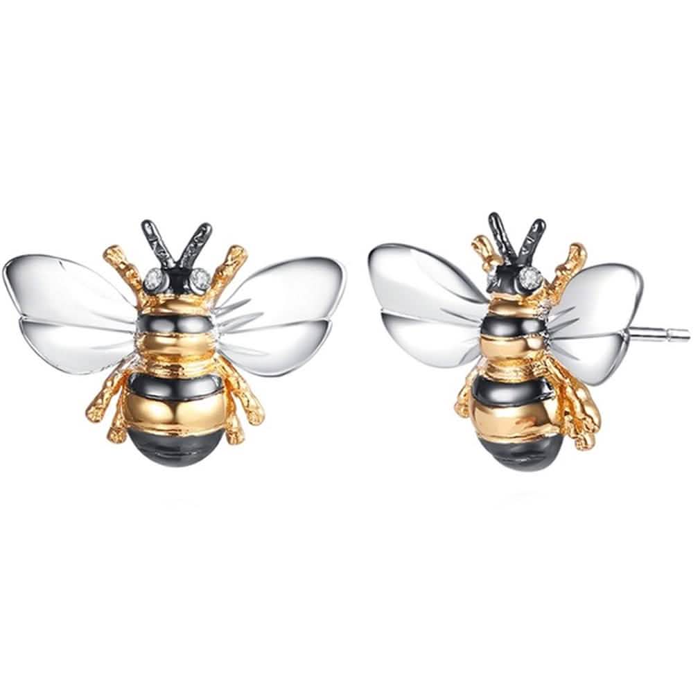 Dreifarbige Hummel-Ohrstecker mit Swarovski-Elementen