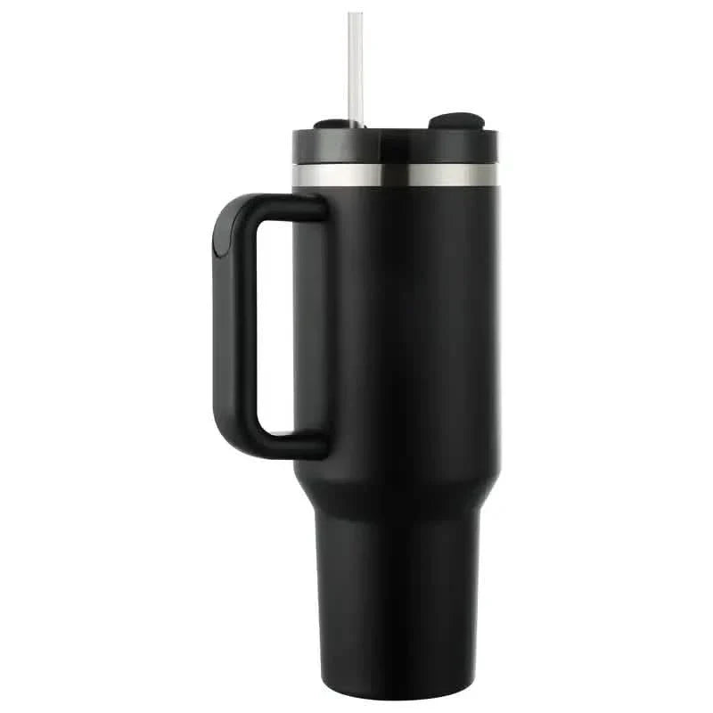 Becher mit Henkel und Strohhalmdeckel, auslaufsicherer Reisekaffeebecher 40oz