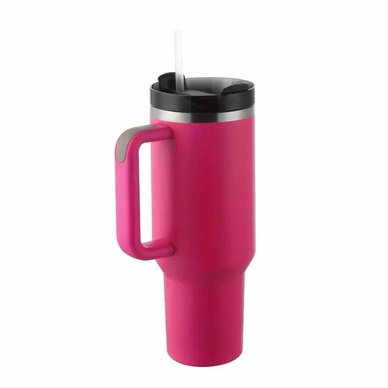 Becher mit Henkel und Strohhalmdeckel, auslaufsicherer Reisekaffeebecher 40oz