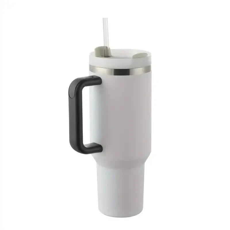 Becher mit Henkel und Strohhalmdeckel, auslaufsicherer Reisekaffeebecher 40oz