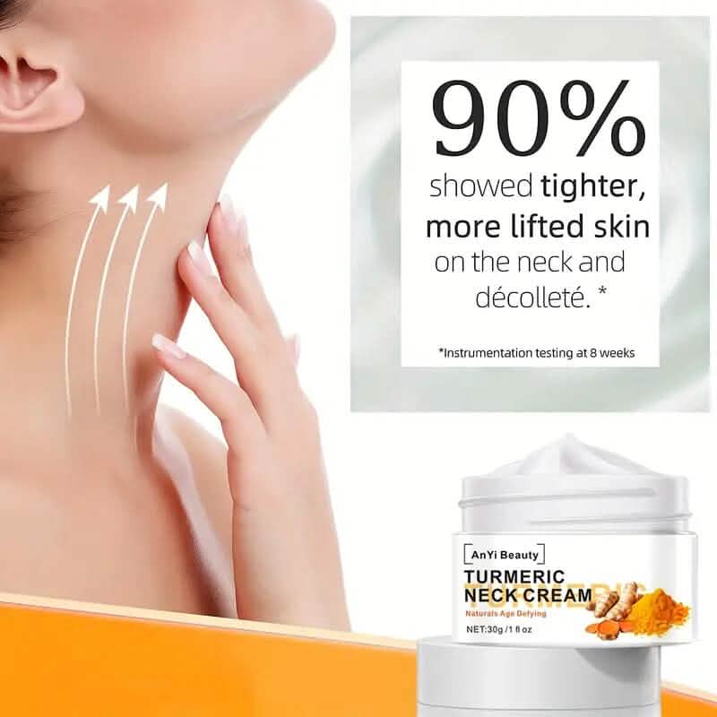Kurkuma Halsstraffungscreme Gesichtsfeuchtigkeitscreme mit Retinol, Kollagen und Hyaluronsäure
