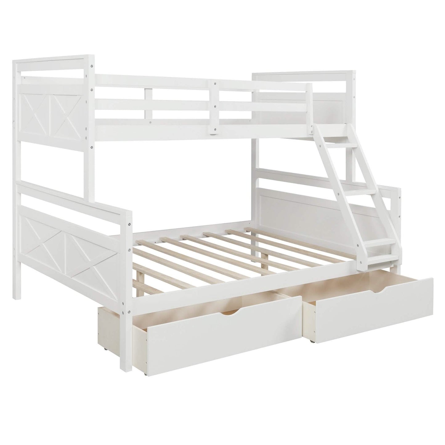 Etagenbett "Twin over Full" mit 2 Schubladen