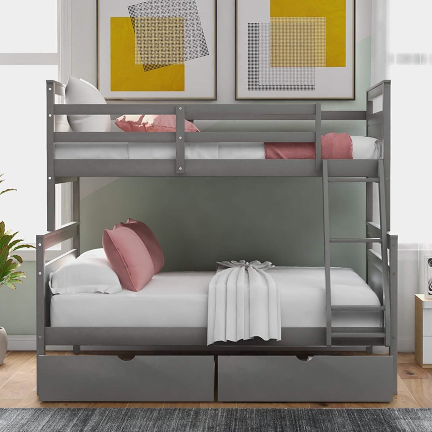 Etagenbett "Twin over Full" mit 2 Schubladen