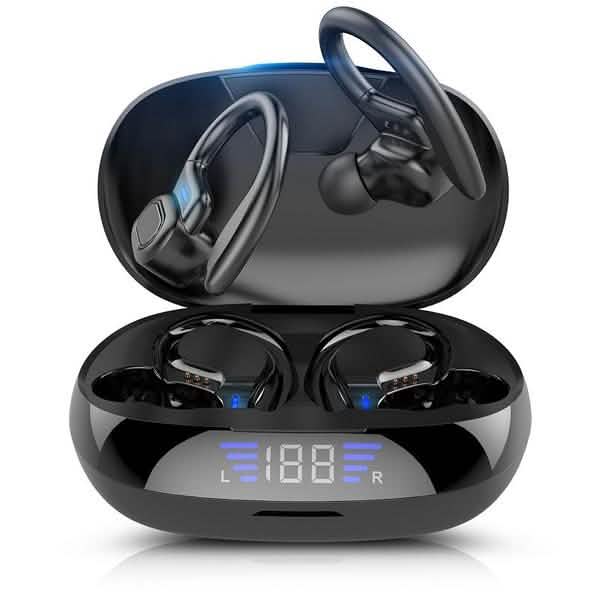 TWS Bluetooth Kopfhörer mit Mikrofon Sport Ohrbügel LED-Anzeige