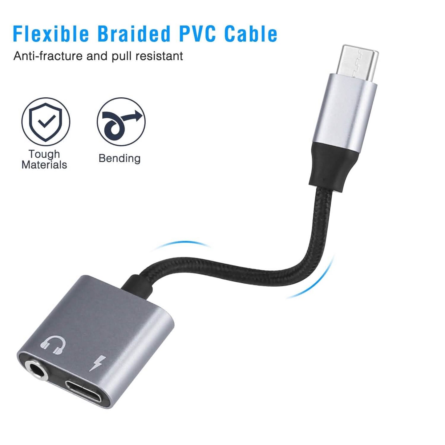 USB C auf 3,5 mm Kopfhörer-Ladeadapter USB C auf Aux-Audiobuchse