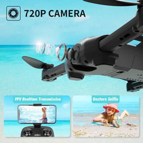 UDIRC faltbare RC Drohne FPV WiFi Quadrocopter mit 720P HD Kamera & 2 Akkus U73