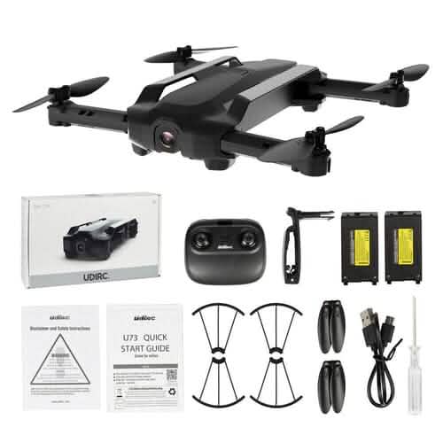 UDIRC faltbare RC Drohne FPV WiFi Quadrocopter mit 720P HD Kamera & 2 Akkus U73