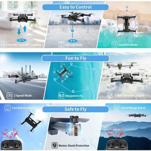 UDIRC faltbare RC Drohne FPV WiFi Quadrocopter mit 720P HD Kamera & 2 Akkus U73