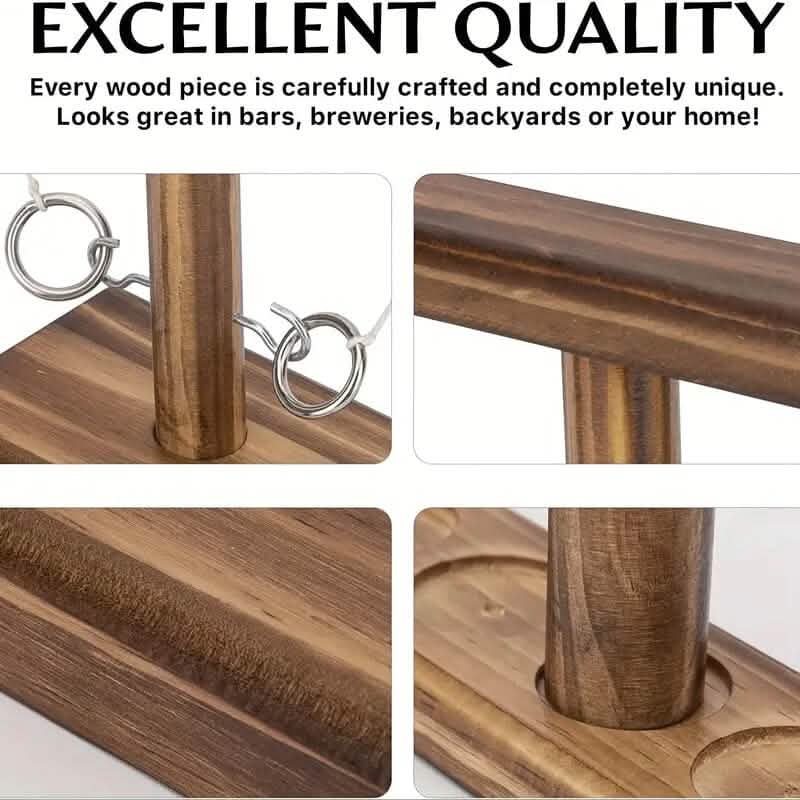 Ultimatives Ringwurfspiel aus Holz mit Haken und Ring für Indoor-Kämpfe