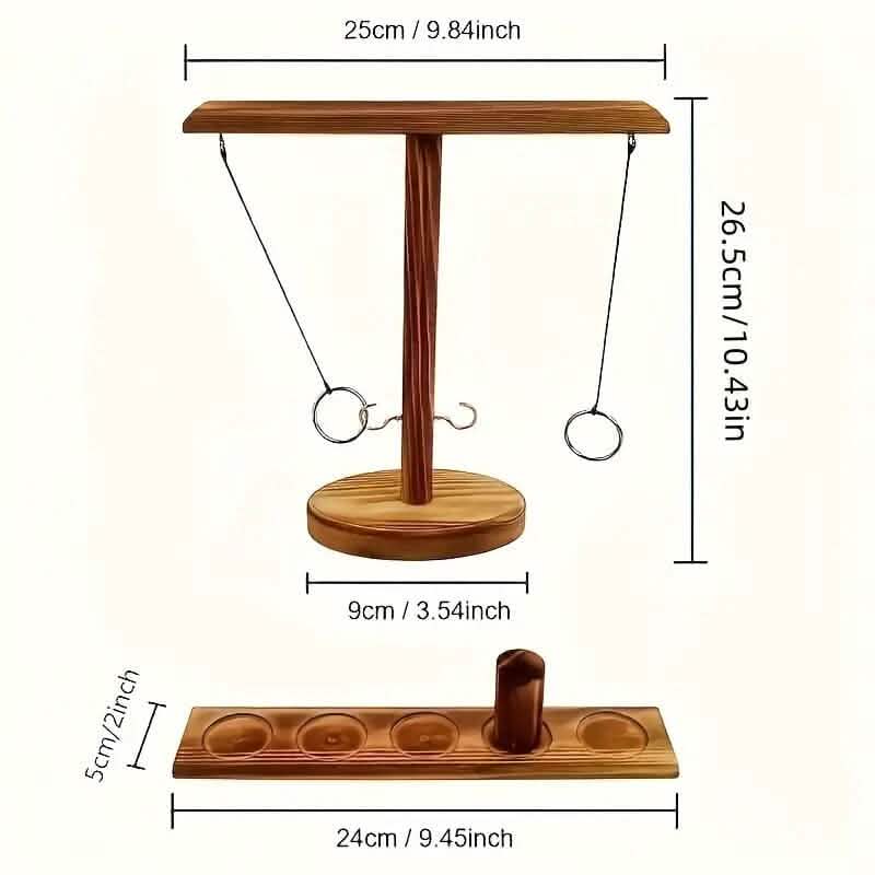 Ultimatives Ringwurfspiel aus Holz mit Haken und Ring für Indoor-Kämpfe