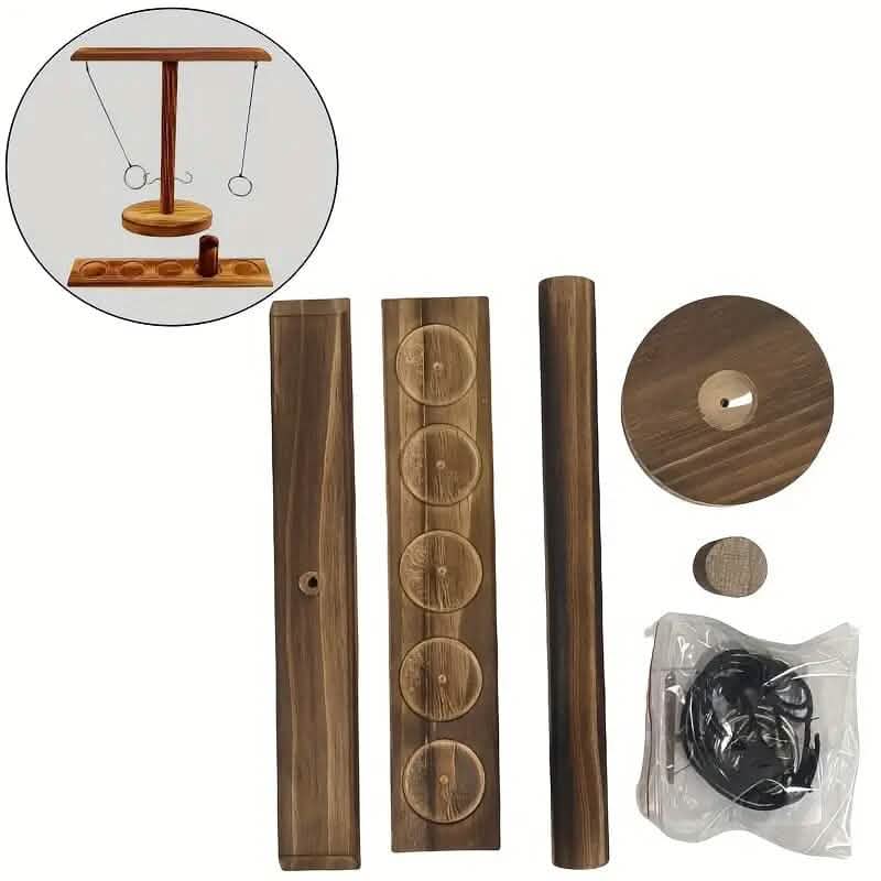 Ultimatives Ringwurfspiel aus Holz mit Haken und Ring für Indoor-Kämpfe