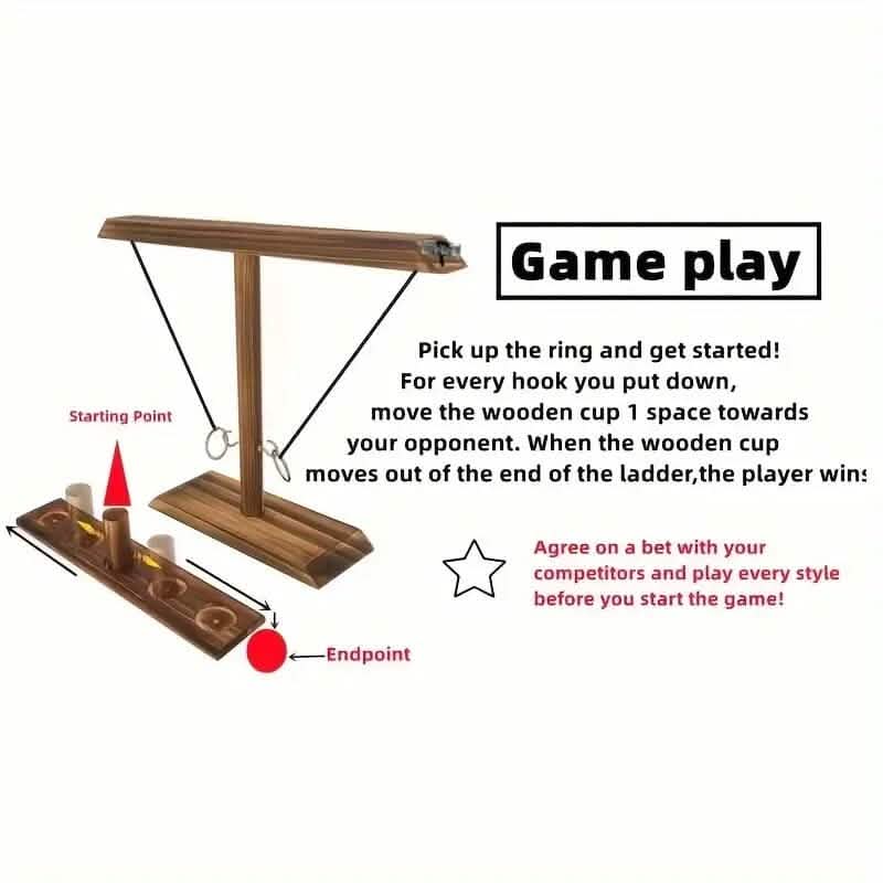 Ultimatives Ringwurfspiel aus Holz mit Haken und Ring für Indoor-Kämpfe