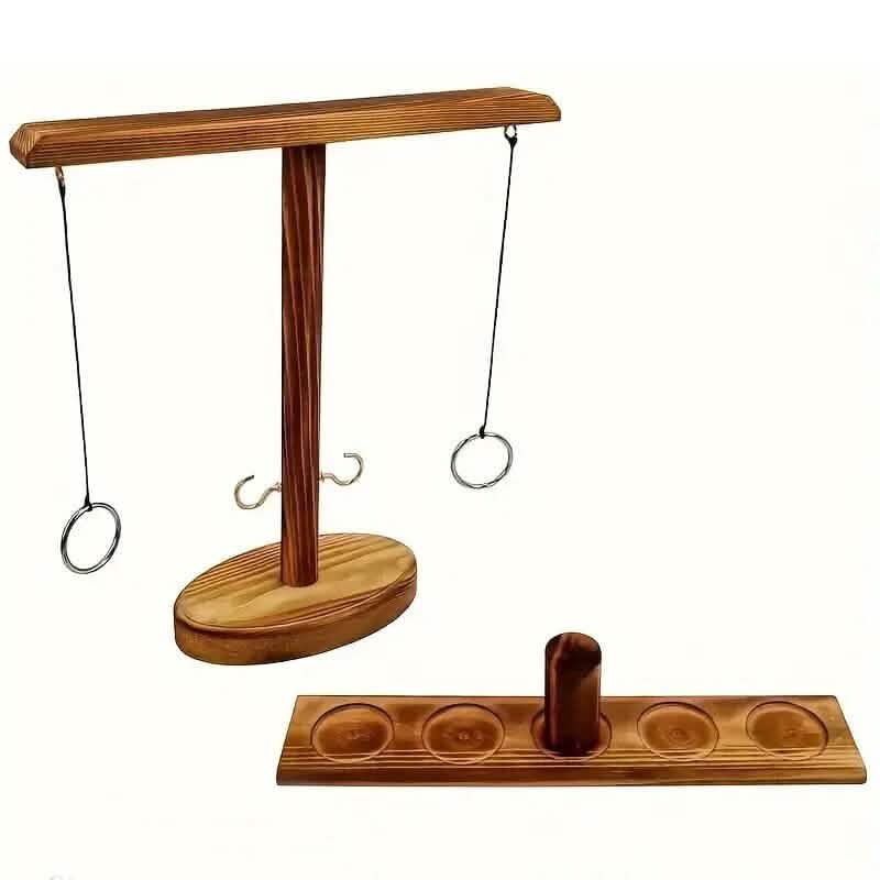 Ultimatives Ringwurfspiel aus Holz mit Haken und Ring für Indoor-Kämpfe