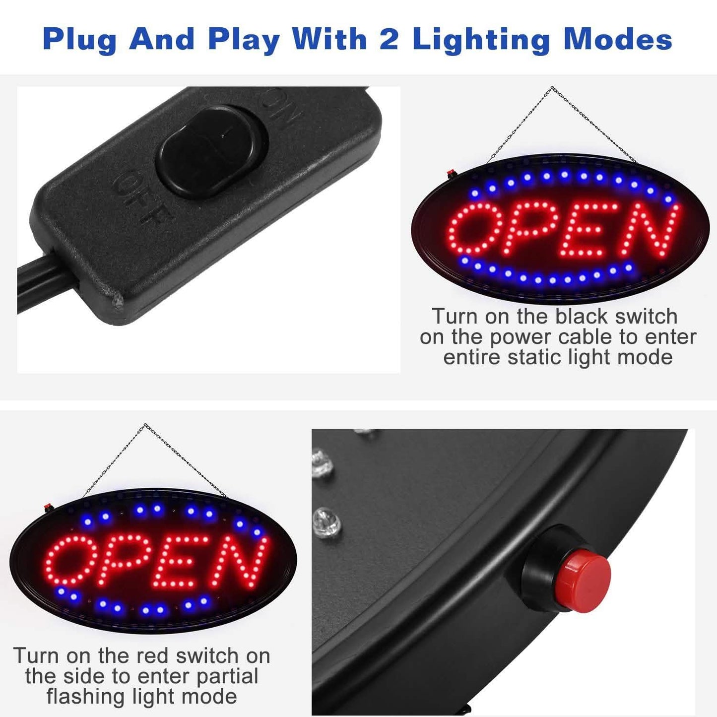Ultrahelle LED Neon Open-Schild