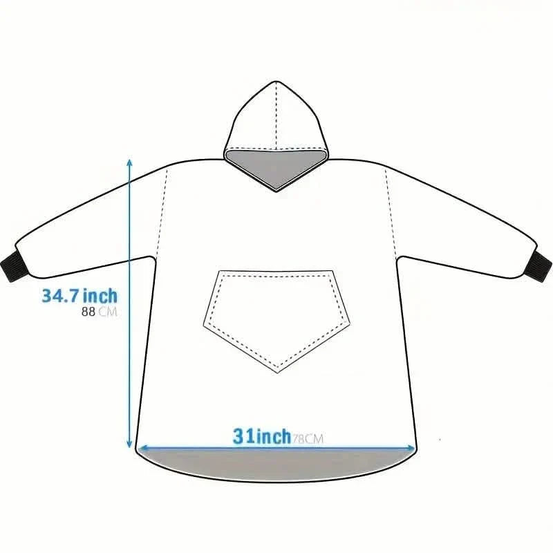 Ultraweiche Sherpa-Fleece-Kapuzendecke – Kuscheliger, übergroßer tragbarer Kuschelpulli