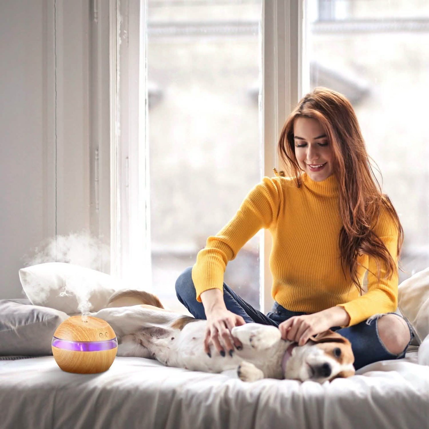 Ultraschall-Aroma-Diffusor aus Holzmaserung