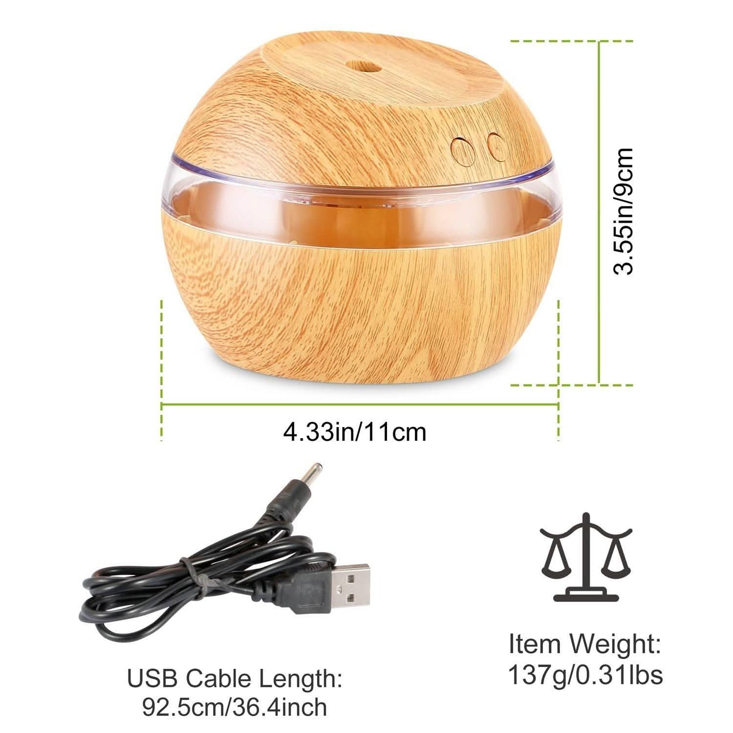 Ultraschall-Aroma-Diffusor aus Holzmaserung