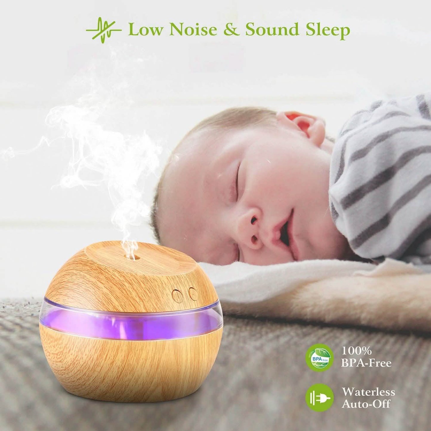 Ultraschall-Aroma-Diffusor aus Holzmaserung