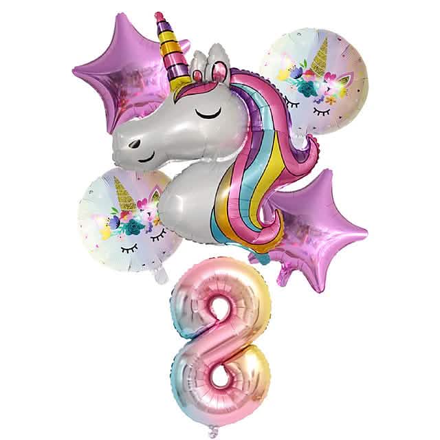 Einhorn-Luftballons für Geburtstagsdekorationen