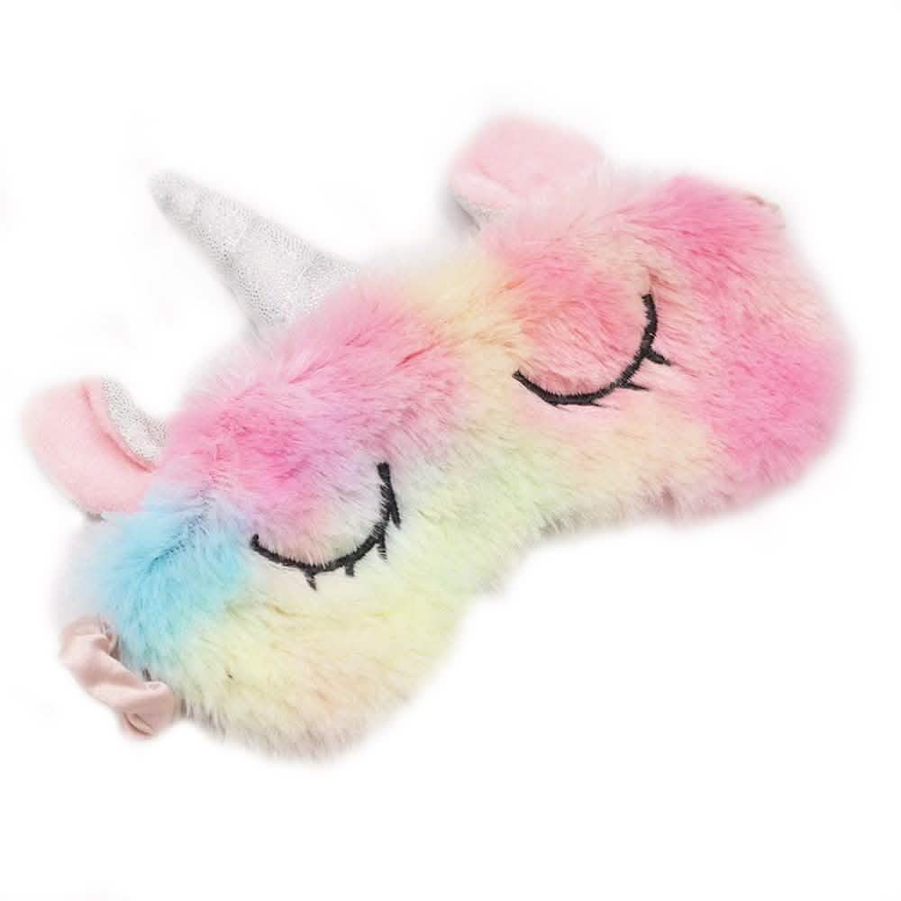 Einhorn-Plüschhausschuhe und Schlafmasken-Set