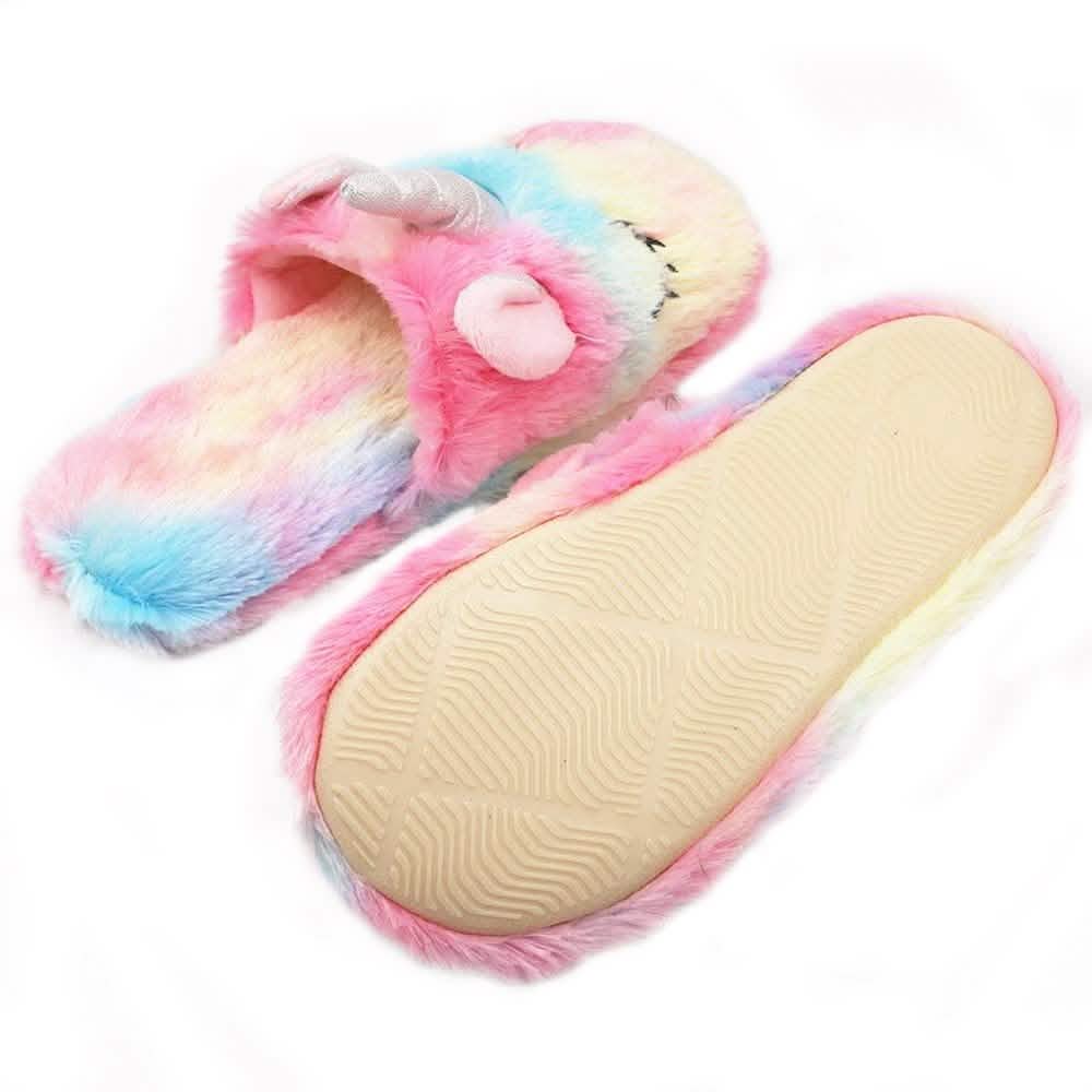 Einhorn-Plüschhausschuhe und Schlafmasken-Set