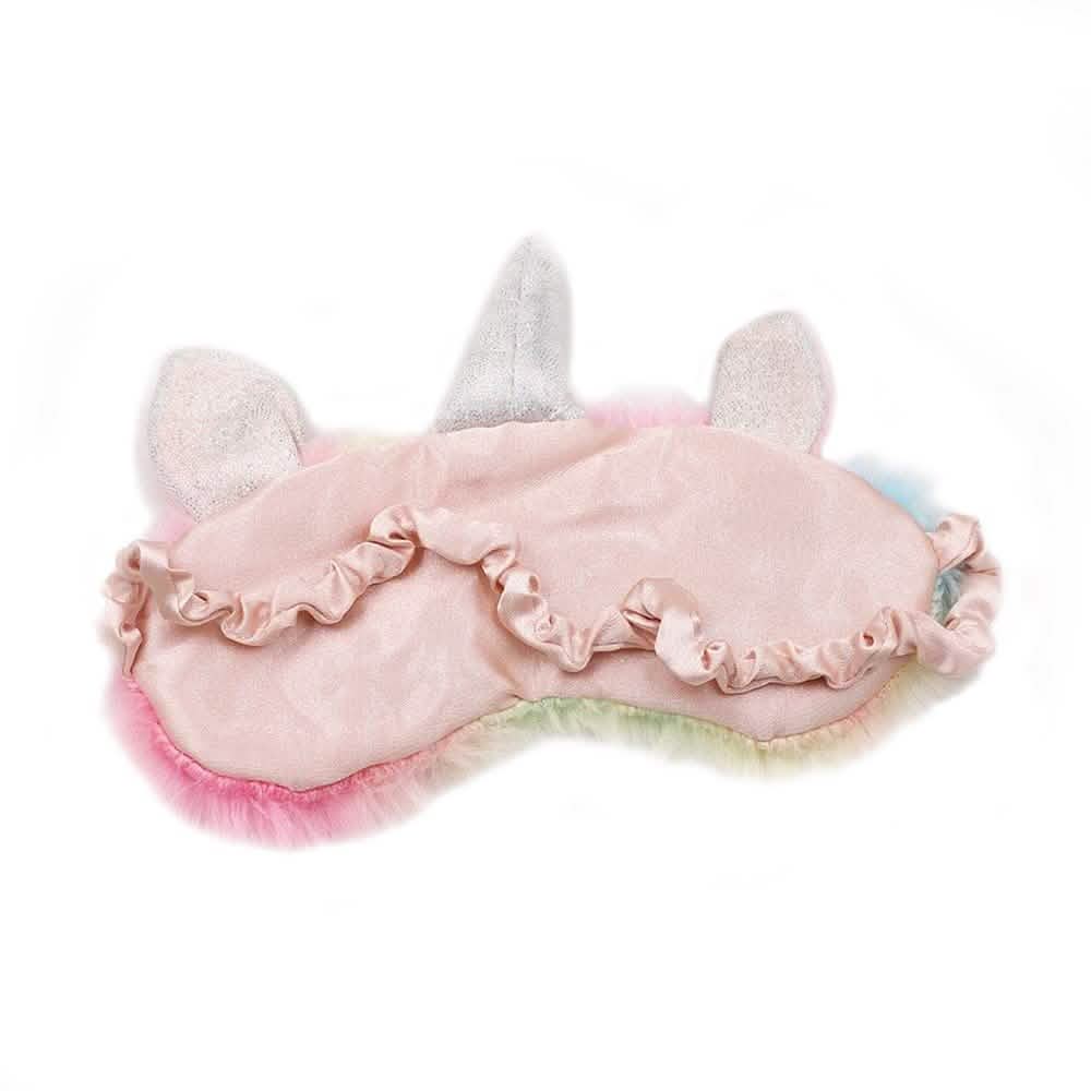Einhorn-Plüschhausschuhe und Schlafmasken-Set