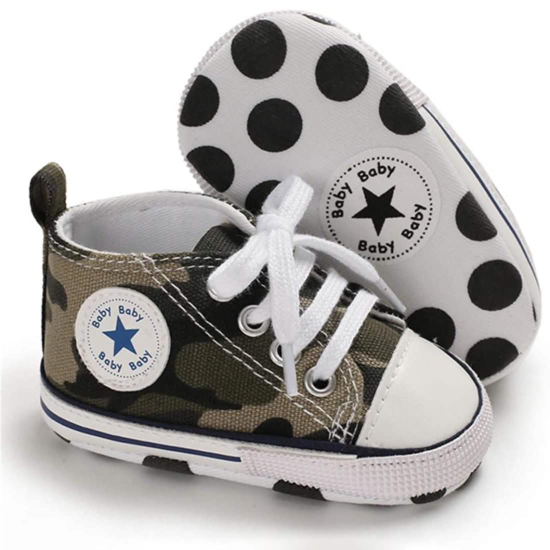 Unisex High Top Sneaker Weiche rutschfeste Sohle Neugeborenen-Denimschuhe