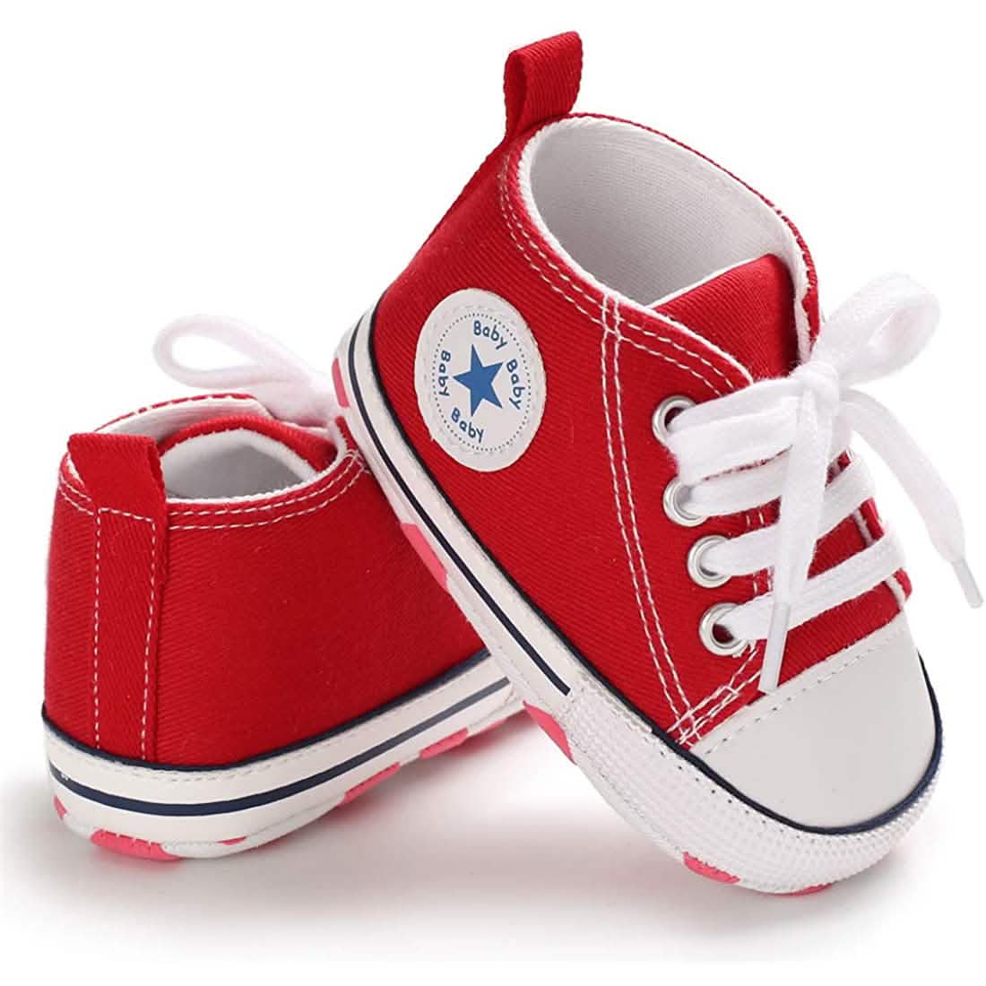 Unisex High Top Sneaker Weiche rutschfeste Sohle Neugeborenen-Denimschuhe