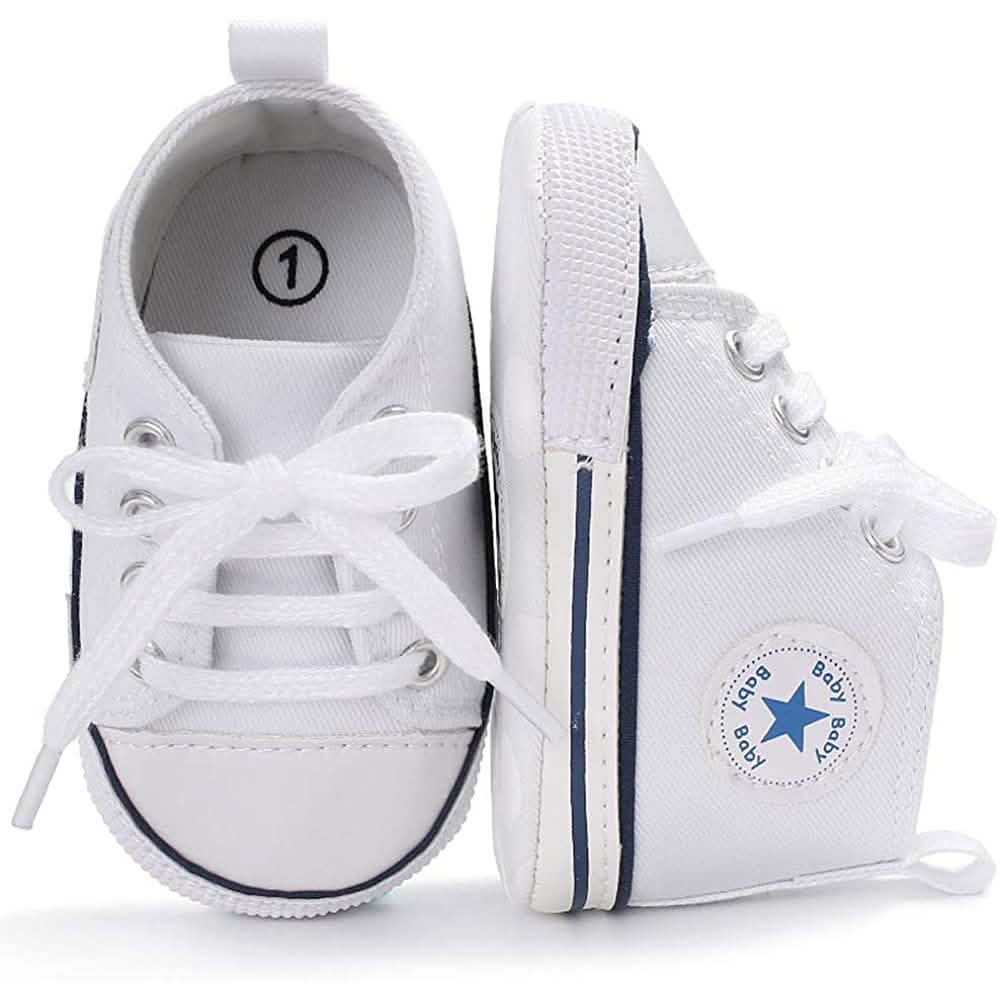 Unisex High Top Sneaker Weiche rutschfeste Sohle Neugeborenen-Denimschuhe