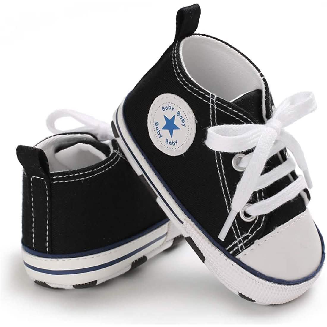 Unisex High Top Sneaker Weiche rutschfeste Sohle Neugeborenen-Denimschuhe