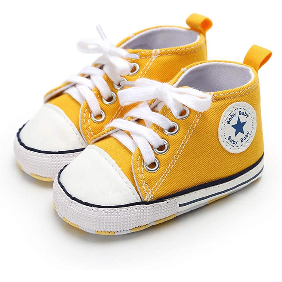 Unisex High Top Sneaker Weiche rutschfeste Sohle Neugeborenen-Denimschuhe