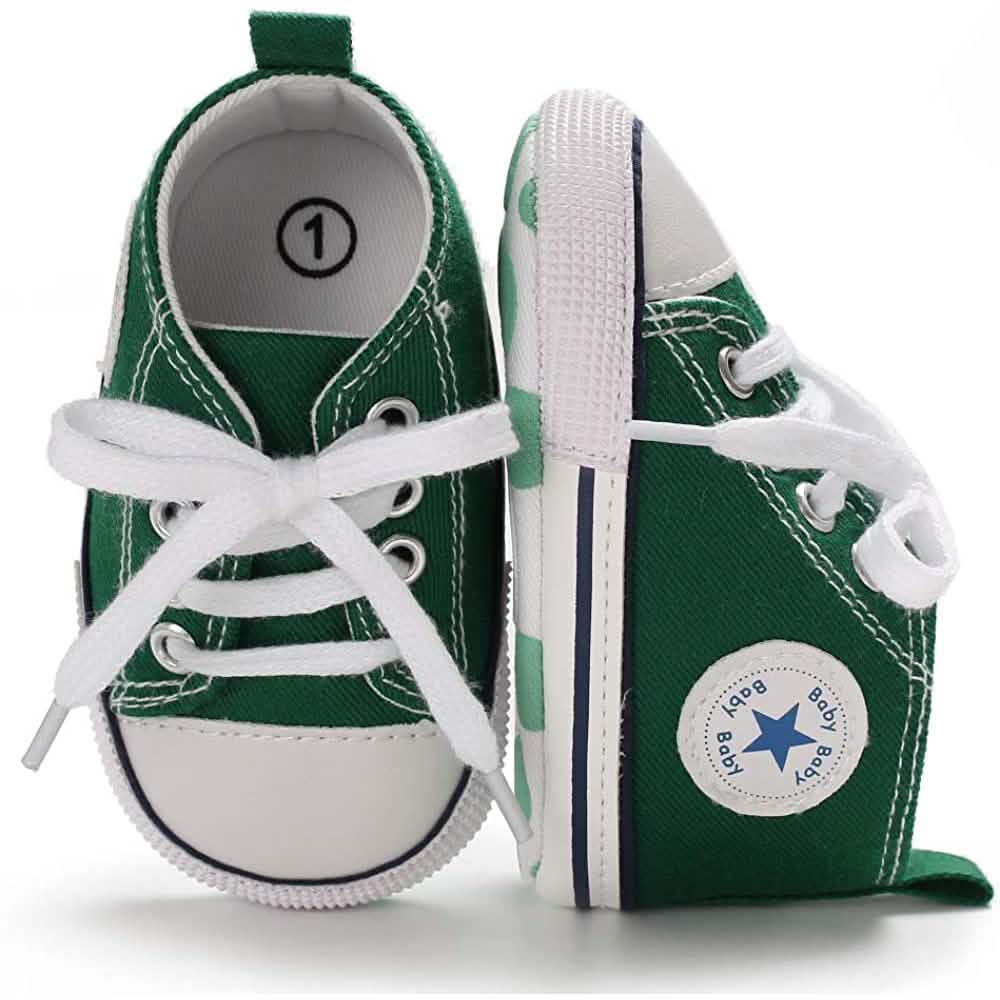 Unisex High Top Sneaker Weiche rutschfeste Sohle Neugeborenen-Denimschuhe