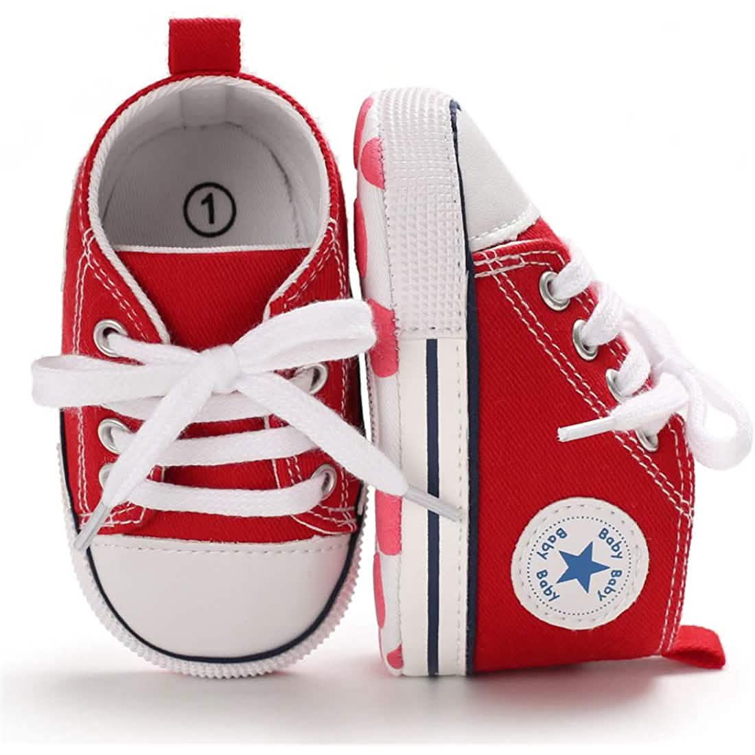 Unisex High Top Sneaker Weiche rutschfeste Sohle Neugeborenen-Denimschuhe