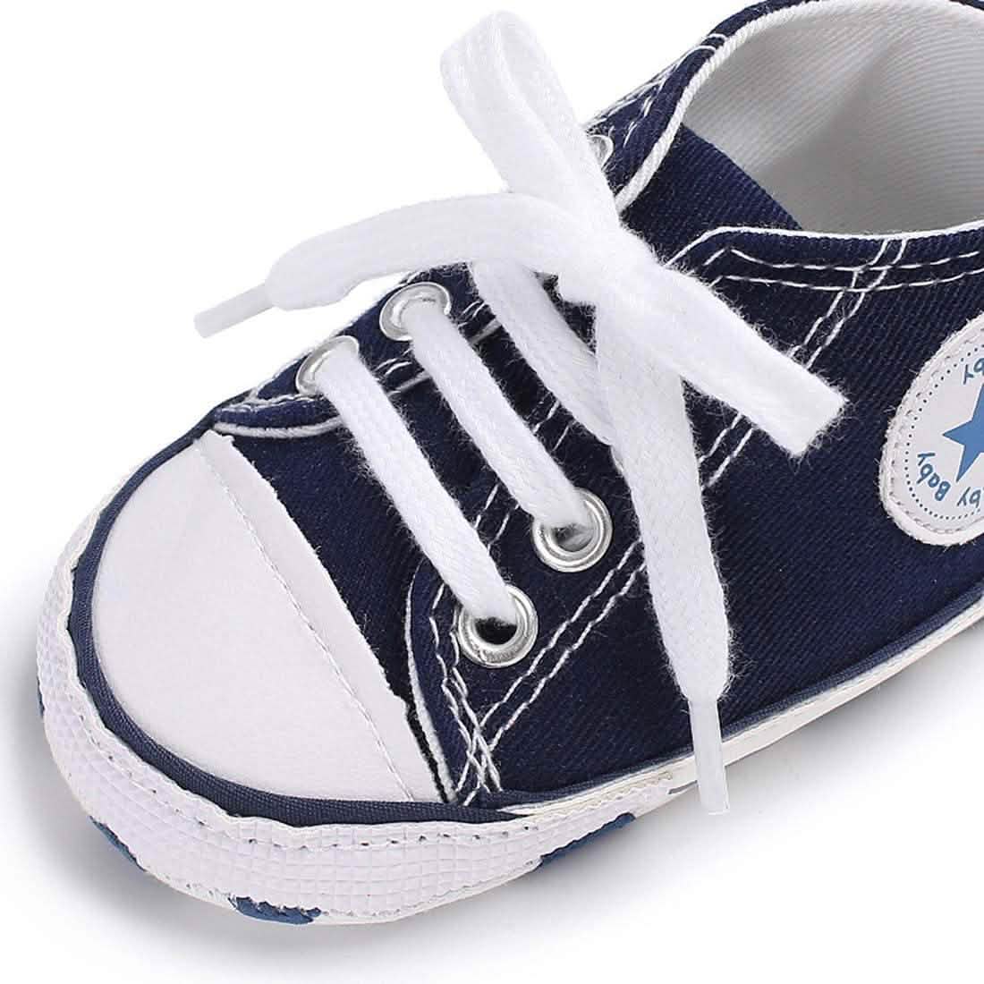 Unisex High Top Sneaker Weiche rutschfeste Sohle Neugeborenen-Denimschuhe