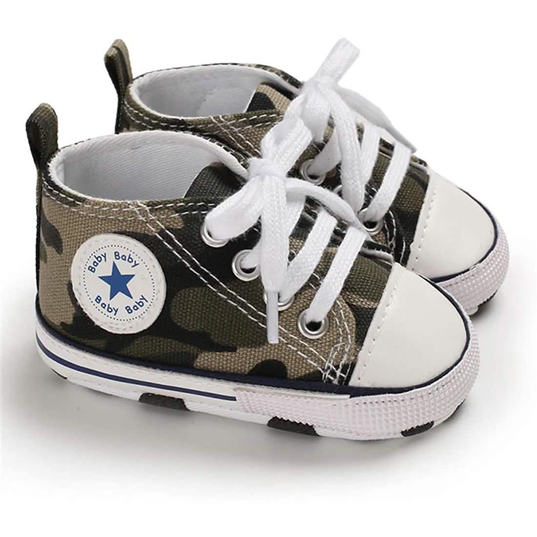 Unisex High Top Sneaker Weiche rutschfeste Sohle Neugeborenen-Denimschuhe