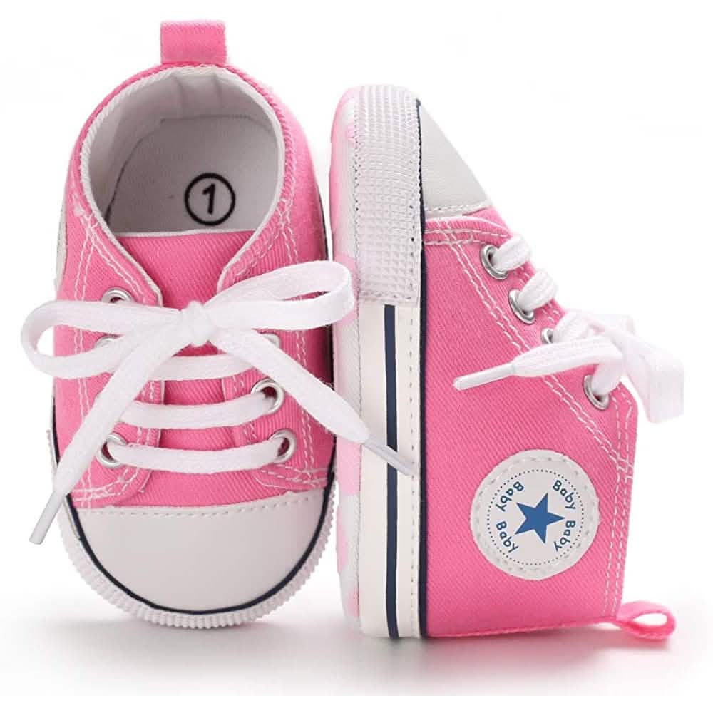 Unisex High Top Sneaker Weiche rutschfeste Sohle Neugeborenen-Denimschuhe