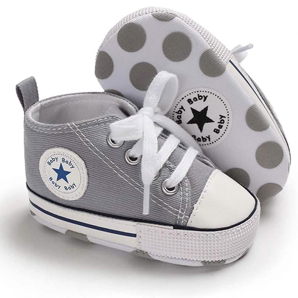 Unisex High Top Sneaker Weiche rutschfeste Sohle Neugeborenen-Denimschuhe