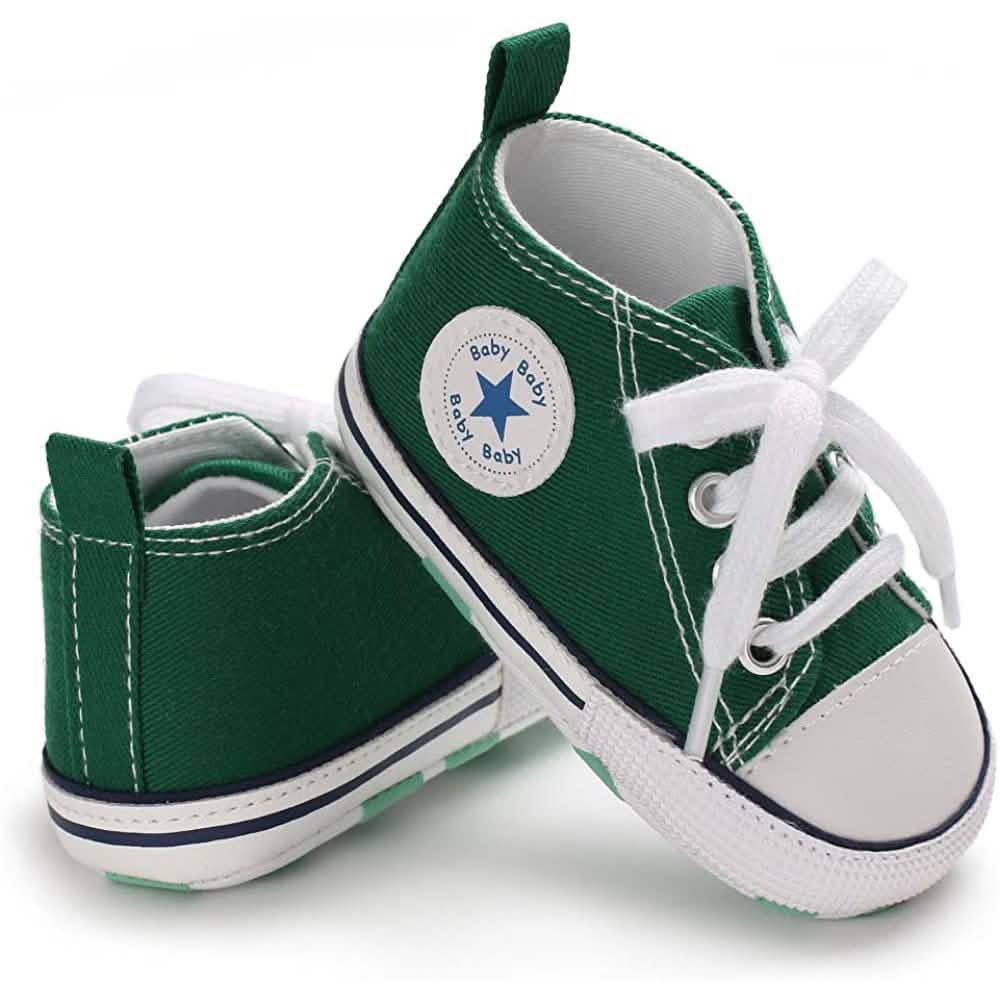 Unisex High Top Sneaker Weiche rutschfeste Sohle Neugeborenen-Denimschuhe