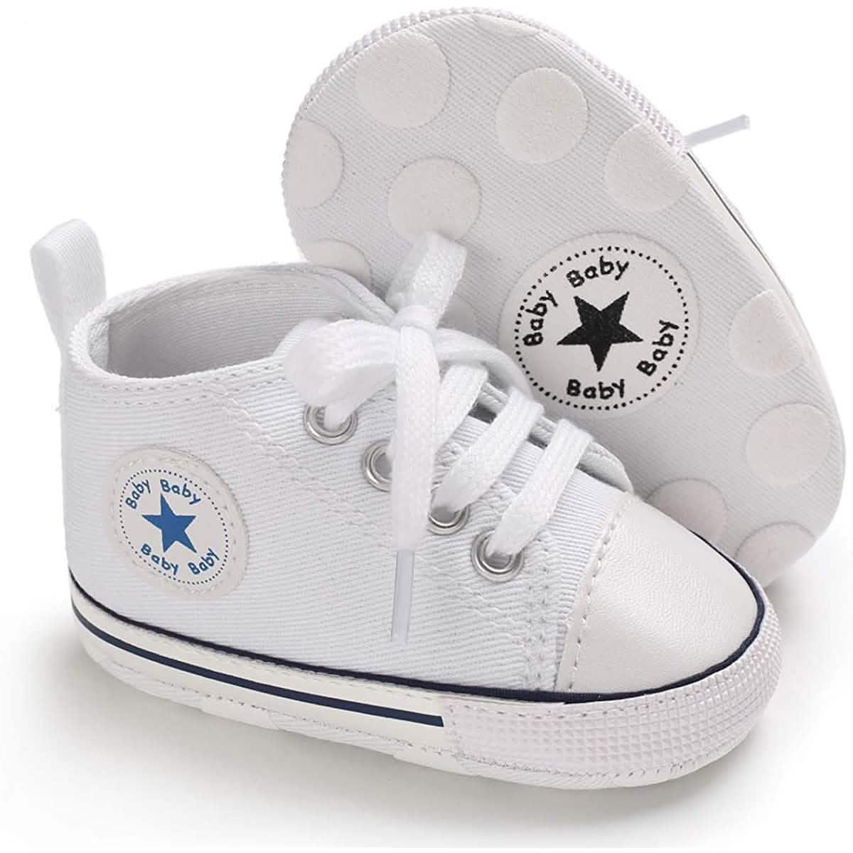 Unisex High Top Sneaker Weiche rutschfeste Sohle Neugeborenen-Denimschuhe