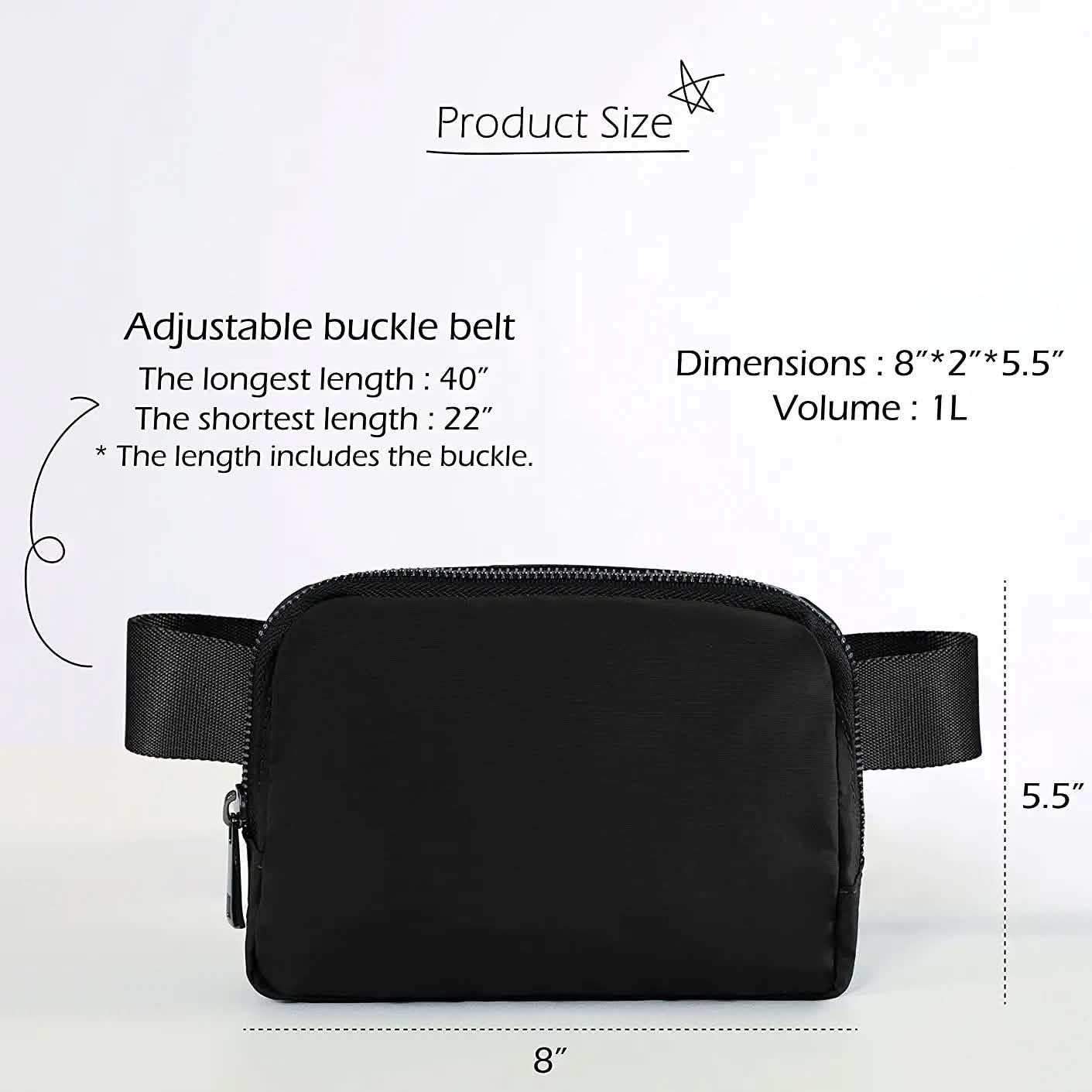 Unisex-Mini-Gürteltasche mit verstellbaren Riemen, kleine Gürteltasche