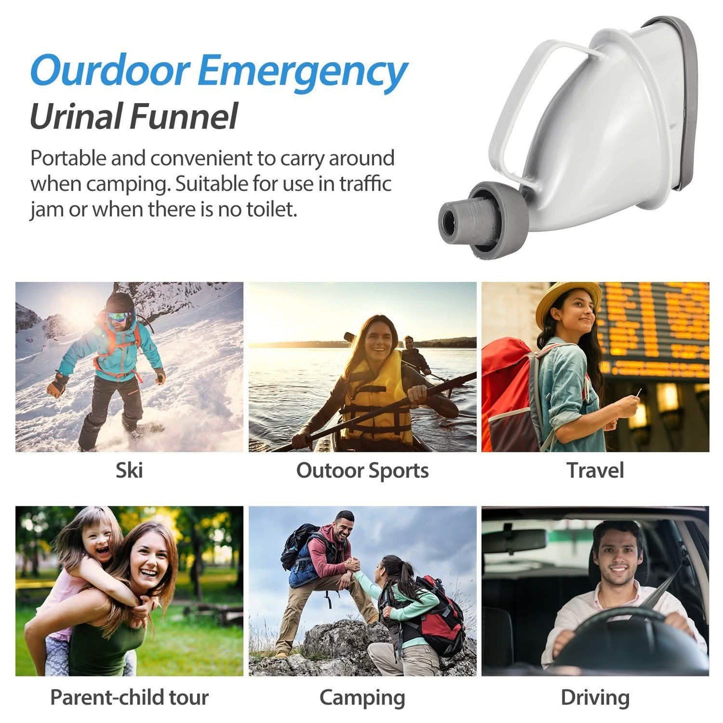Unisex Pinkeltrichter für Erwachsene, Notfall-Urinal