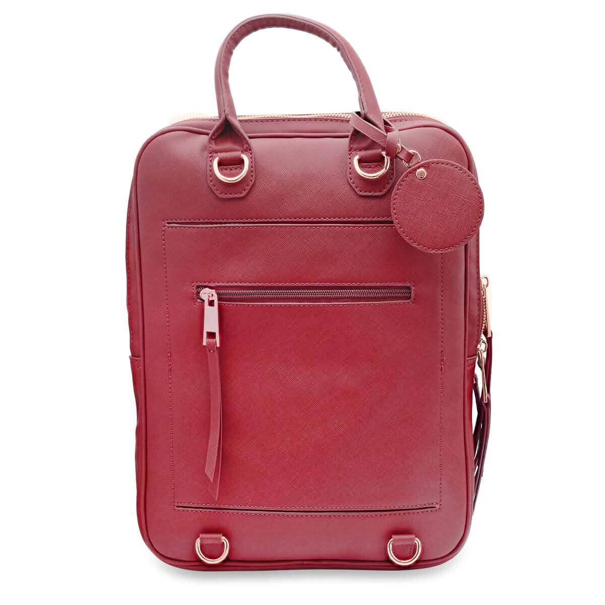 Unisexer superweicher Premium-Reiserucksack aus veganem Leder mit 6 Fächern