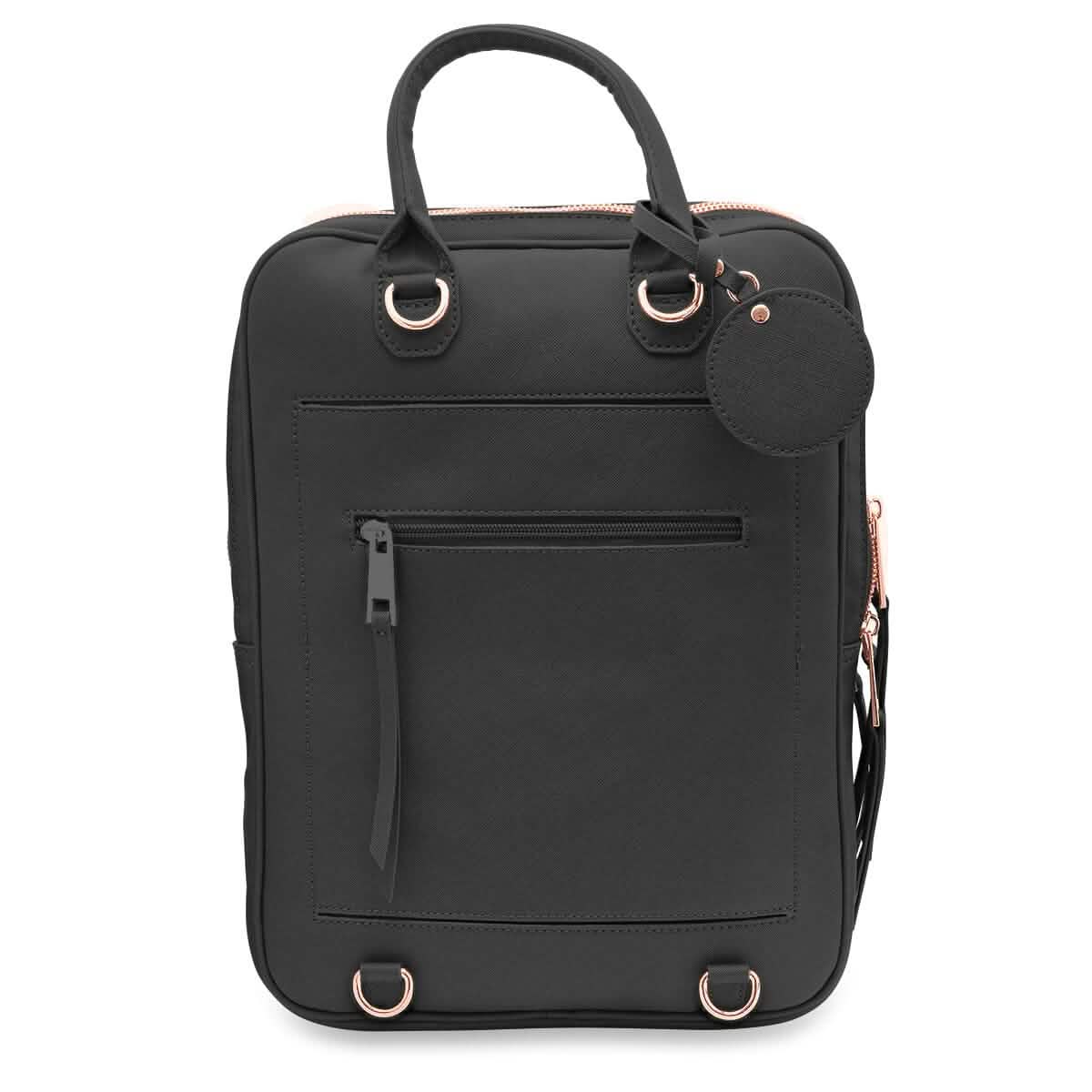 Unisexer superweicher Premium-Reiserucksack aus veganem Leder mit 6 Fächern