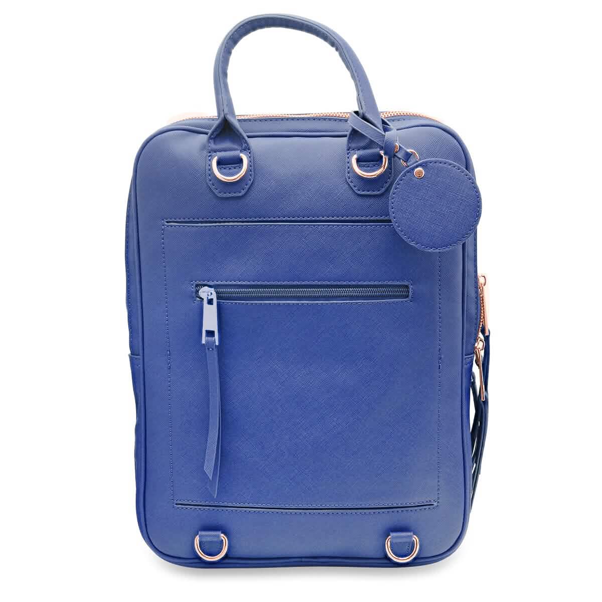 Unisexer superweicher Premium-Reiserucksack aus veganem Leder mit 6 Fächern
