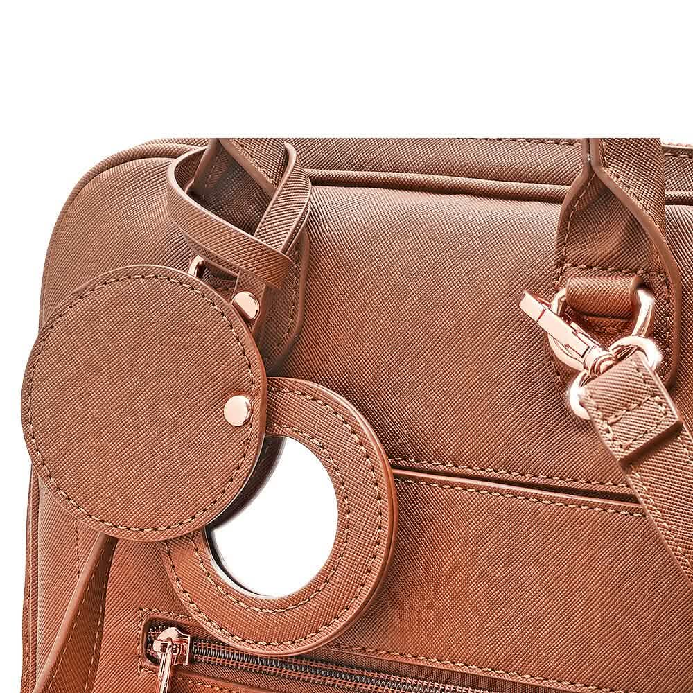 Unisexer superweicher Premium-Reiserucksack aus veganem Leder mit 6 Fächern