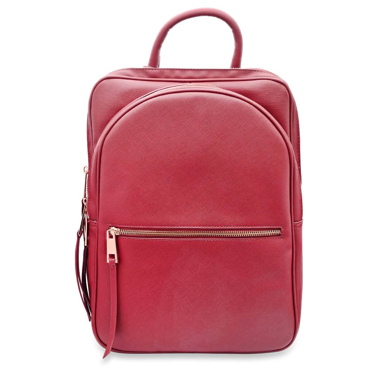 Unisexer superweicher Premium-Reiserucksack aus veganem Leder mit 6 Fächern