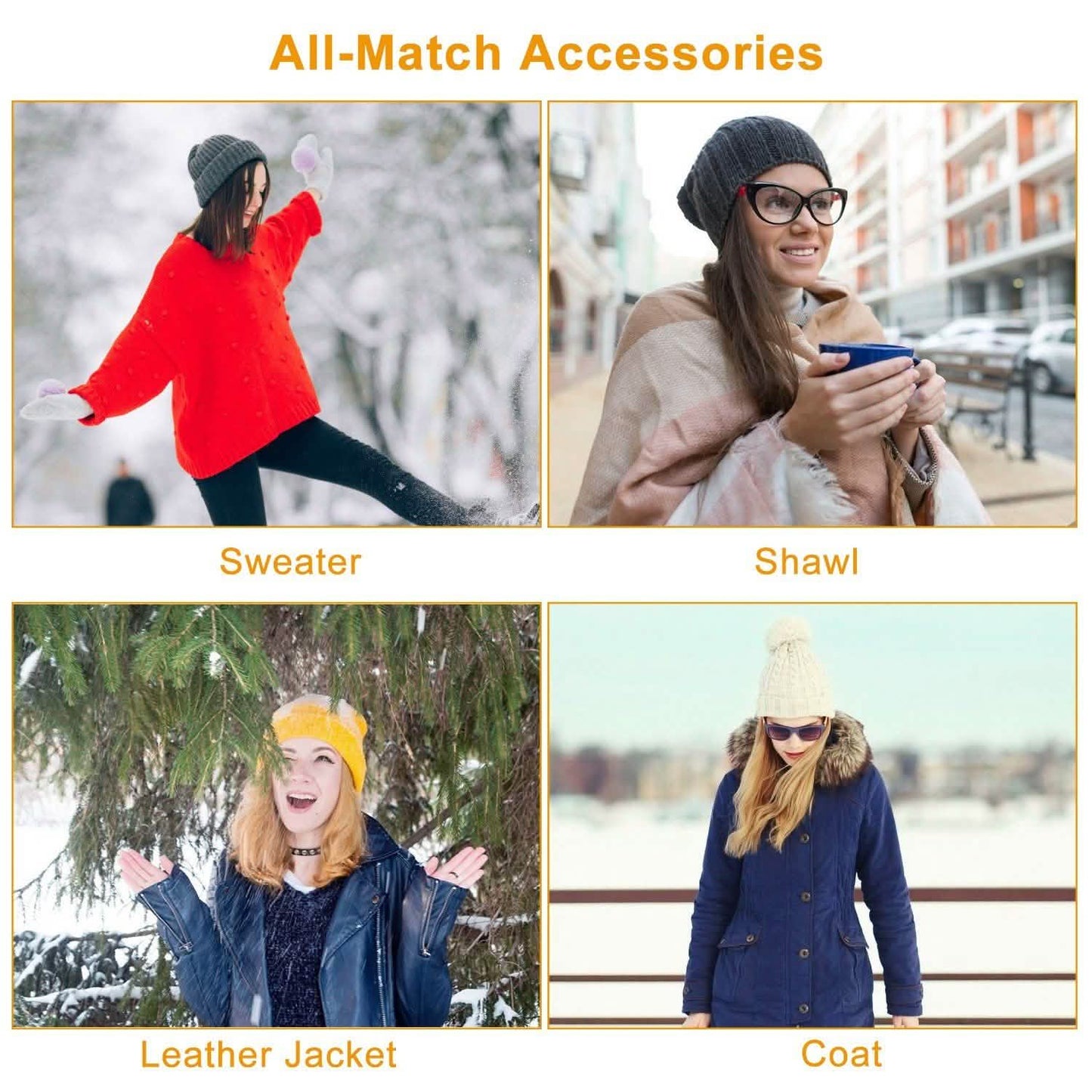 Unisex Wintermütze und Schal Set