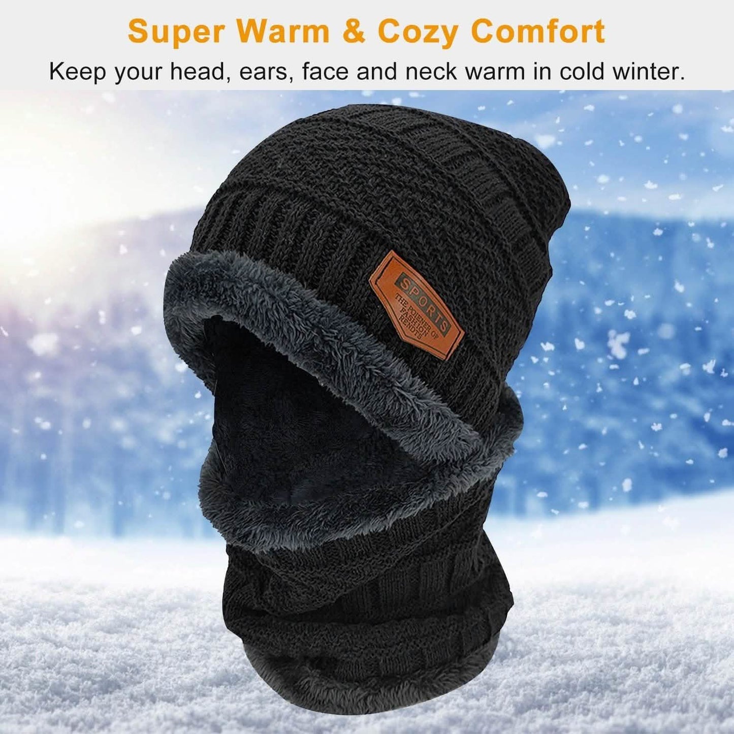 Unisex Wintermütze und Schal Set