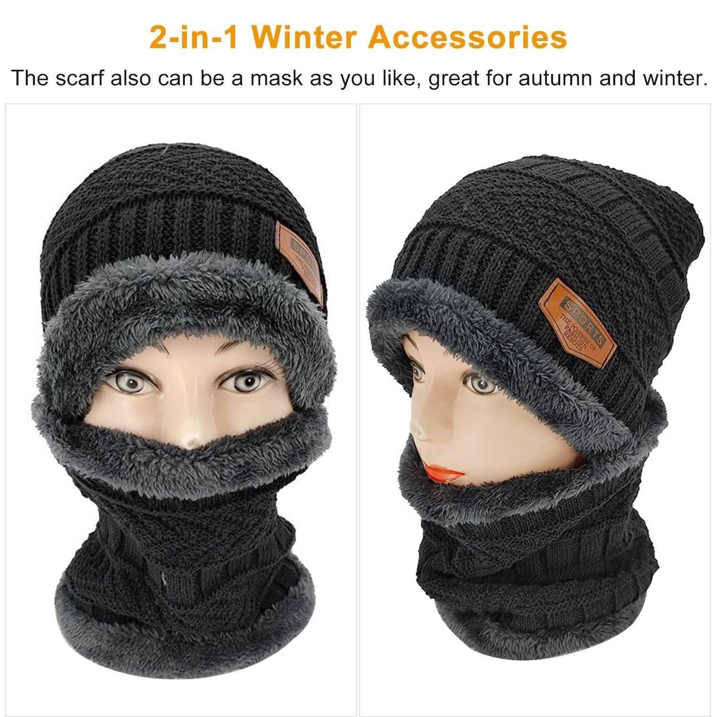 Unisex Wintermütze und Schal Set