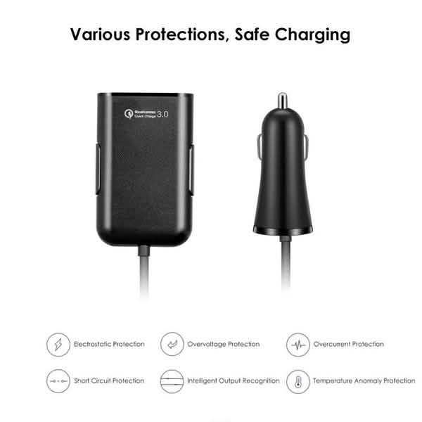 Universelles USB-Kfz-Ladegerät mit 4 Anschlüssen